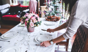 Person Setting a Table