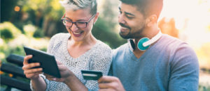 couple using a credit card