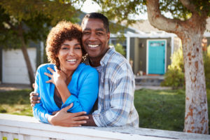 two people smiling