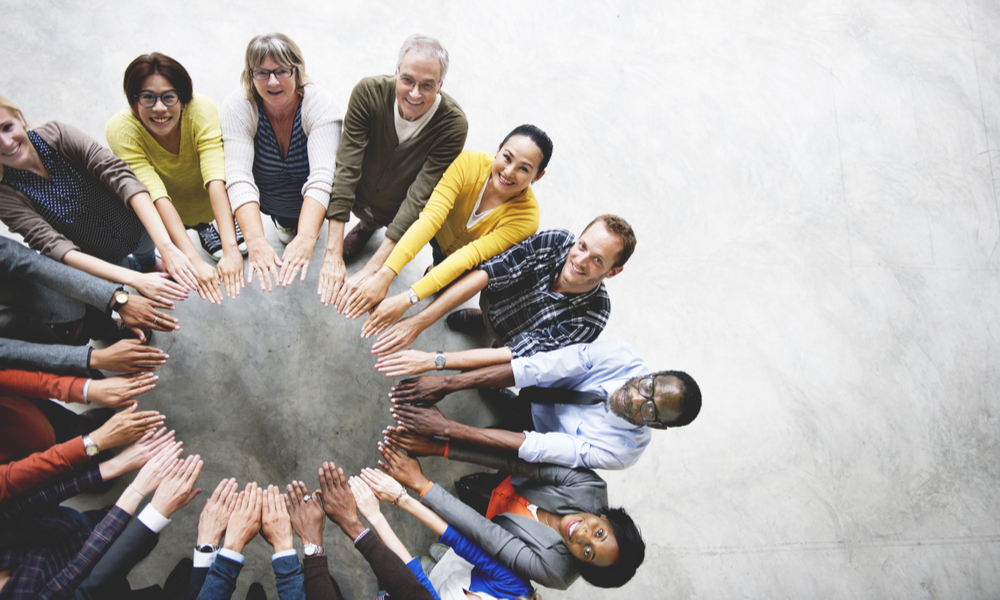 group of people in circle