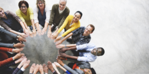 group of people in circle