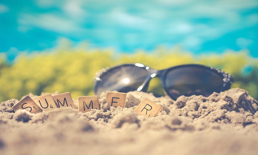 Sand, Sunglasses, and Block Letters SUMMER