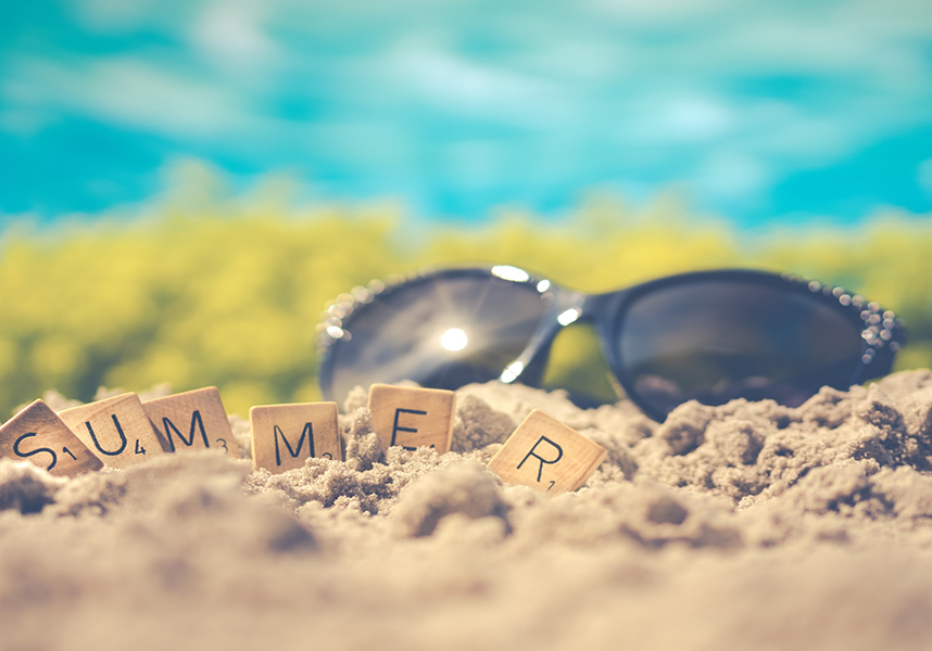 Sand, Sunglasses, and Block Letters SUMMER